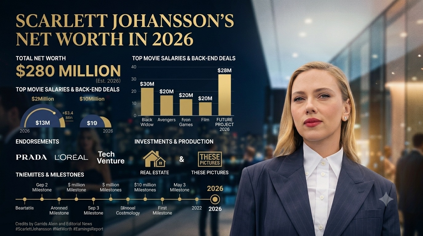 Scarlett Johansson's Net Worth in 2026 — Salary, Movies & Earnings Breakdown